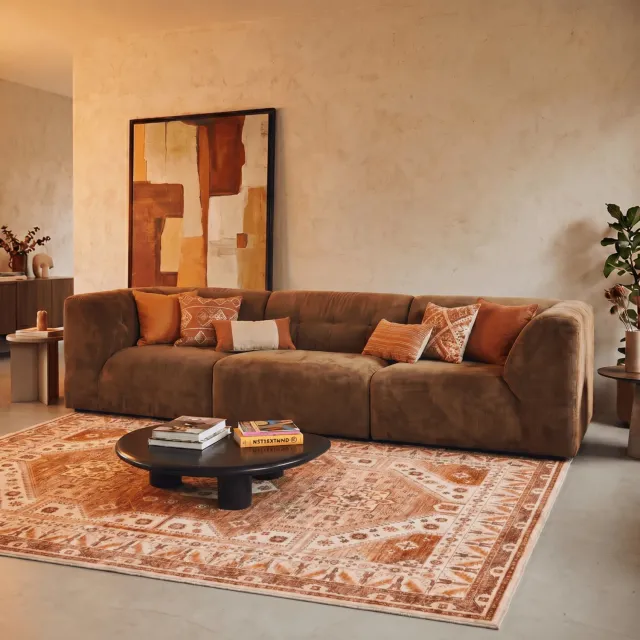 Interieur 05 Vintage vloerkleed Medina Roest/Oranje - 200 x 290 cm - (L)