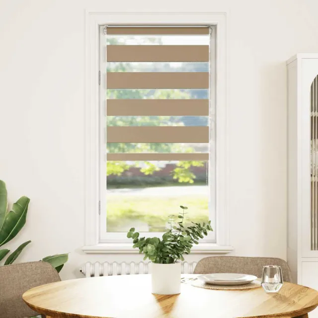 vidaXL Zebra Blind 55x100 cm stofbreedte 50,9 cm polyester zandbruin