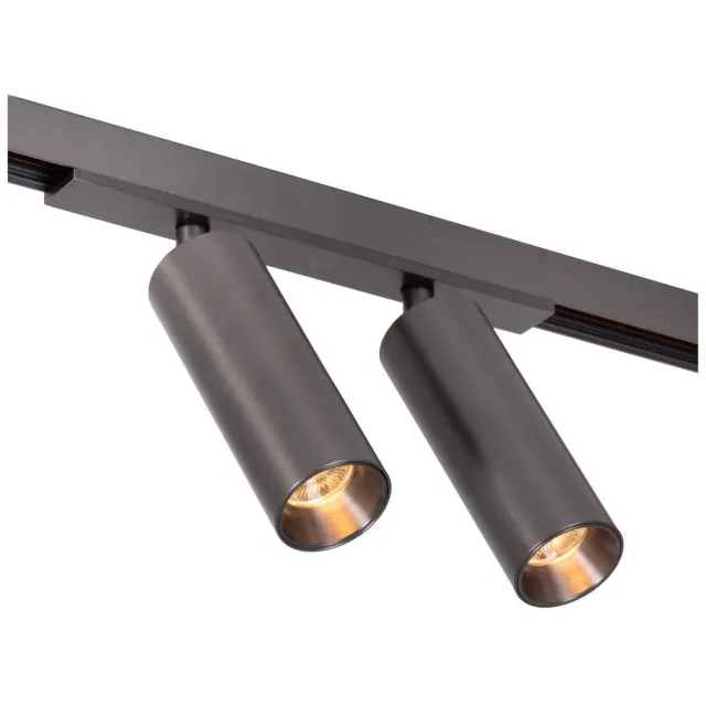 Lucide aluminium dimbare LED railverlichting 17x3.5 cm - matzwart/chroom Mat zwart chroom