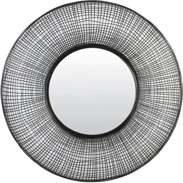 Light & Living Samat Wandspiegel - Zwart - Ø78x12 cm