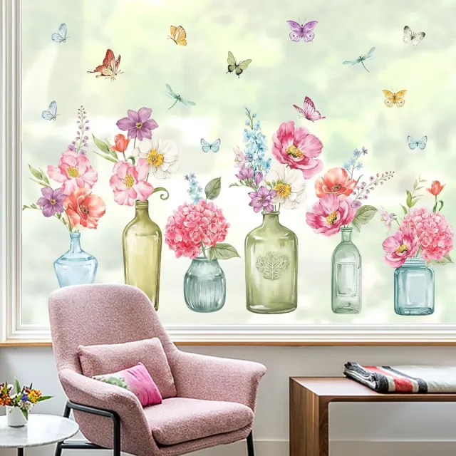 wondever Raamstickers - Decoratieve PVC Stickers - Set van 2 Vellen - 30x90 cm B
