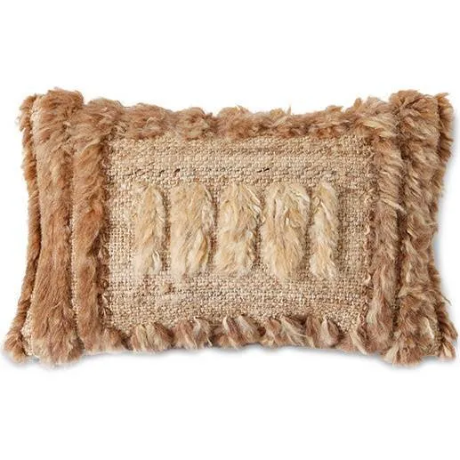 HKLIVING sierkussen Furry (25x40 cm) bruin