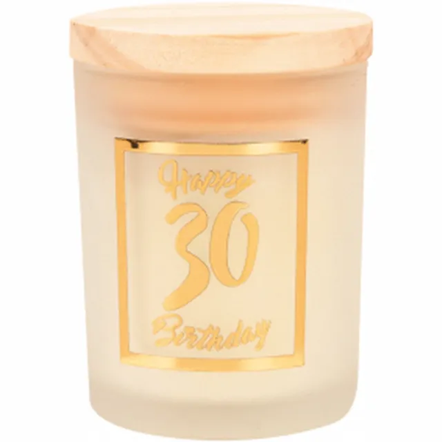 Snoepkado.com Geurkaars - White/gold - Happy Birthday - 30 jaar - In cadeauverpakking wit goudkleurig