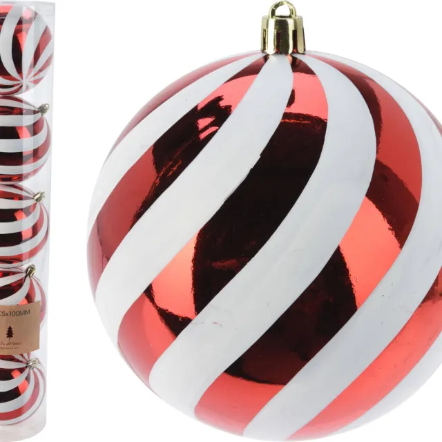 Home & Styling Collection Kerstbal polystyreen rood - 5 stuks (ø10 cm)