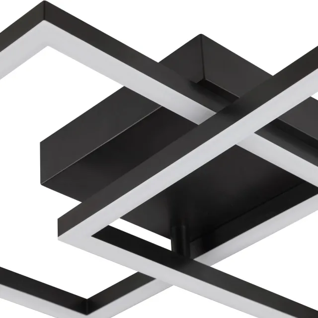 Brilliant Kaleo plafondlamp LED 41x41 cm zwart 20W IP20 indoor