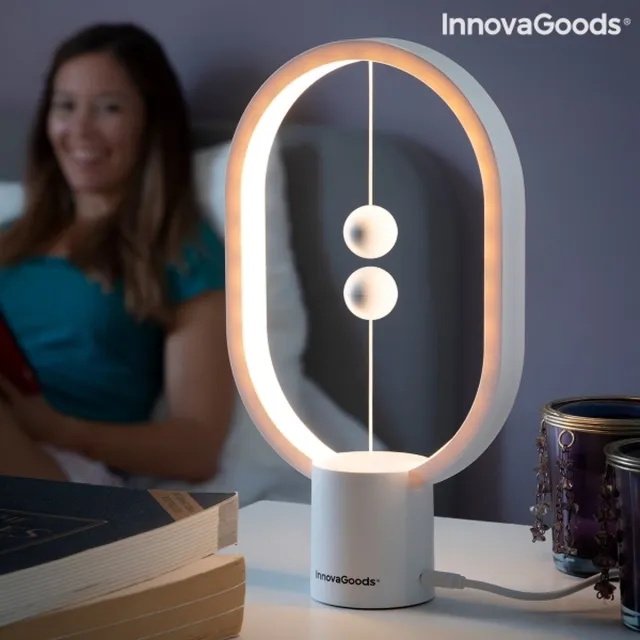 innnavagoods BALANSLAMP MET MAGNETISCHE SCHAKELAAR MAGILUM - Balance lamp - Nachtlamp - Kamerlamp - Kamerdecoratie Wit