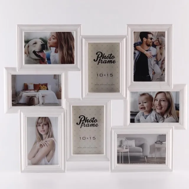 Zep Multi Fotolijst Tolosa Wit voor 8 foto's 10x15 afmeting 51x41 cm - XC27W