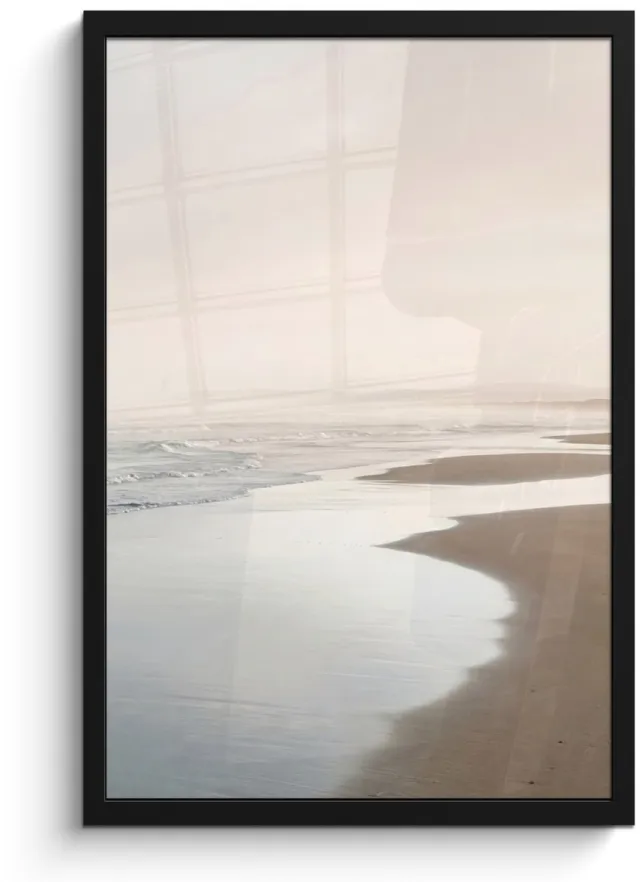 FrameYourWall Poster in lijst - Fotolijst 40x60 cm - Posters - Kustlijn - Strand - Oceaan - Posterlijst zwart - Decoratie - Wanddecoratie woonkamer - Muurdecoratie slaapkamer