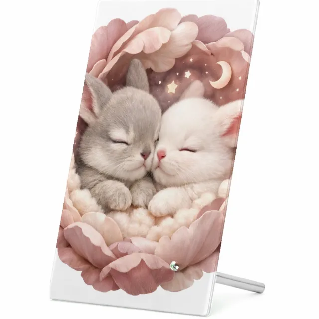 Mr Cadeautjes Glasframe 11 x 16 - design Een sprookjesachtige close-up met een dierlijk hoofdonderwer | cadeau Wit