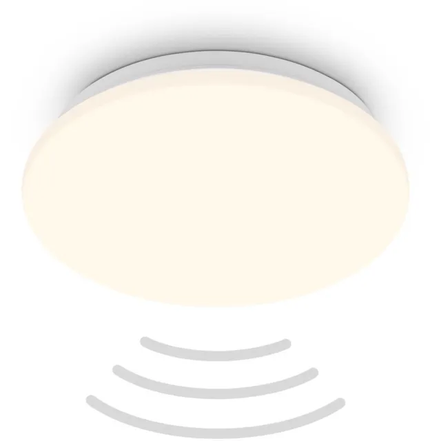 B.K.Licht BRILONER Ugo – LED Plafondlamp – met bewegingsmelder – warm wit licht – wit – Ø27 cm
