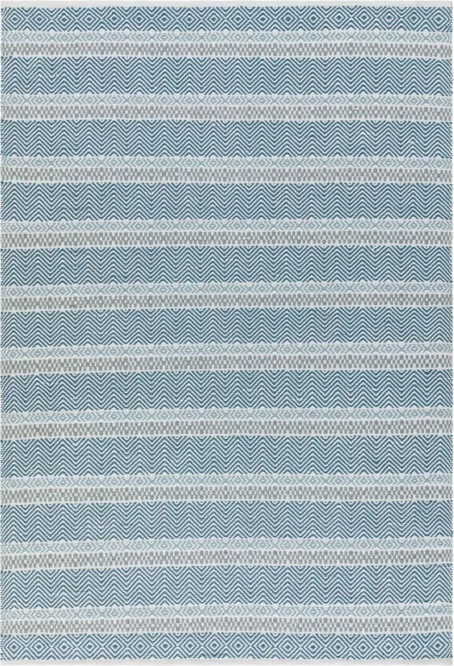 Eazy Living Easy Living - Easy Living Boardwalk Blue Multi Vloerkleed - 160x230 - Rechthoek - Buiten,Laagpolig Tapijt - Modern - Blauw, Taupe, Wit