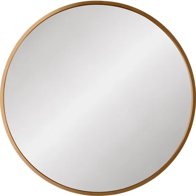 CLP Elsie Wandspiegel - Rond - Diepte lijst 3 cm - ideaal voor woonkamer, slaapkamer of badkamer - gold matt goud mat