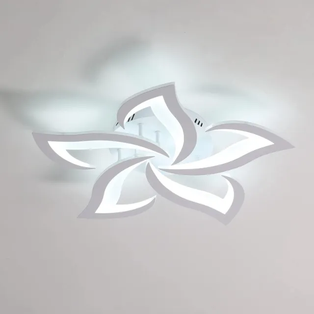 Haobosic plafondlamp - 60cm - Groot - LED - 60W - 6750LM - koel wit - 6500K - bloemblaadjesplafondlamp - voor woonkamer slaapkamer keuken eetkamer