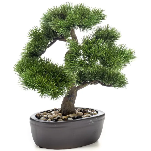 Emerald Kunstplant Bonsai Pinus 32cm - Kunstplant voor binnen Groen