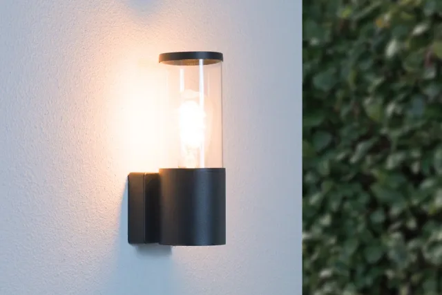 Groenovatie Wandlamp Rond - Modern Design - E27 Fitting - Waterdicht IP44 - Zwart