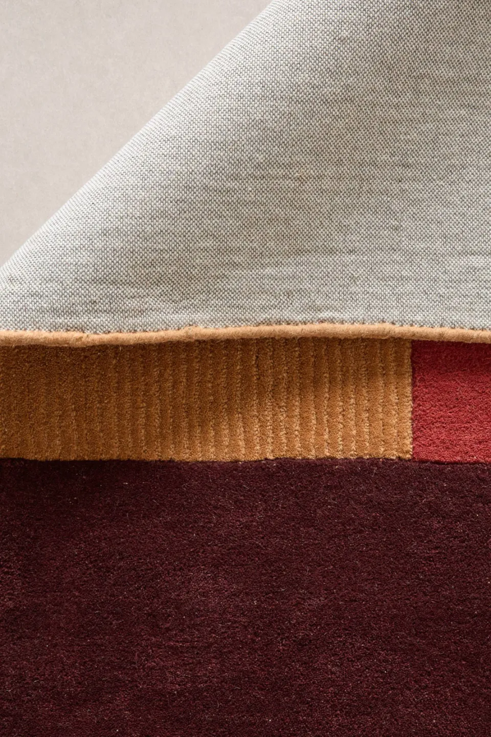 Studio LIVIT Alain laagpolig wollen vloerkleed burgundy/rood/terra, foto 4