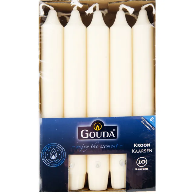 Gouda Kroonkaarsen Ivoor 200/24