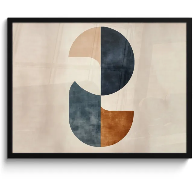 FrameYourWall Poster in lijst - Fotolijst 70x50 cm - Posters - Cirkels - Abstract - Kleurrijk - Posterlijst zwart - Decoratie - Wanddecoratie woonkamer - Muurdecoratie slaapkamer