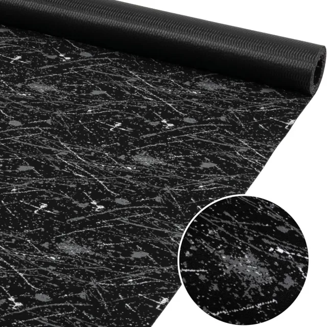 ANRO Keukenloper Rahma Zwart 260x100cm – Tapijtloper Wasbaar Antislip Gangloper Hal Laagpolig