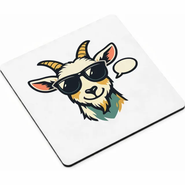 Mr Cadeautjes MDF magnetische fotolijst vierkant 9,5 - design Stoer dierenportret met relaxte houding | cadeau Wit