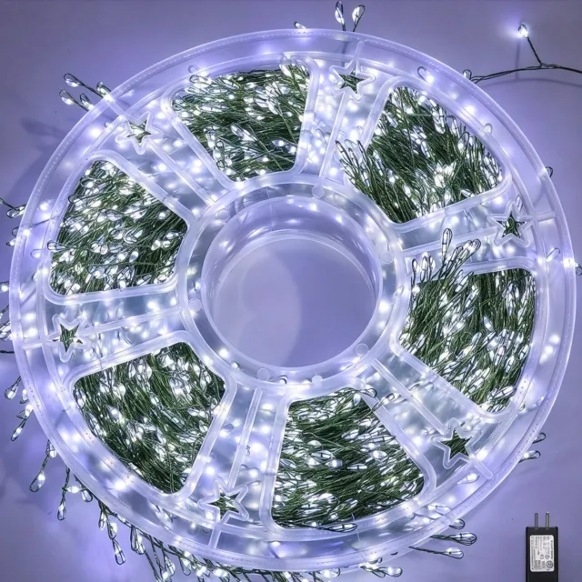 Nosheir Kerstverlichting Buiten en Binnen - 20 Meter - Waterdichte LED Lichtsnoer - Groene Draad met Koel Wit Licht - 8 Lichtstanden, Timerfunctie en Afstandsbediening - Alle Weer Geschikt - voor Tuindecoratie, Feest- en Sfeerverlichting