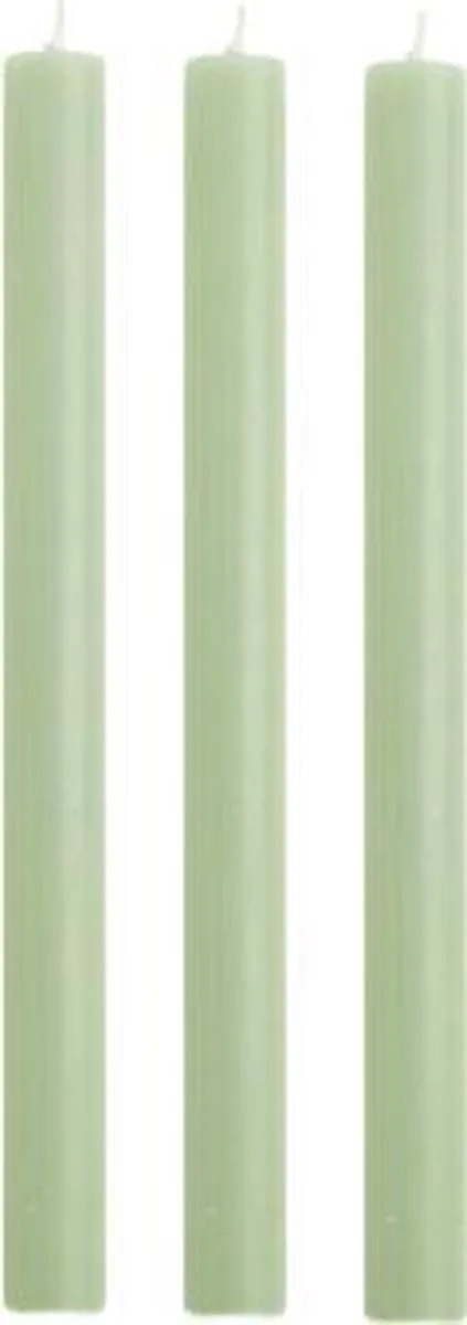 Rustik Lys lange dinerkaarsen 2.1 x 29 cm | Frosted Green | Doos met 30 stuks
