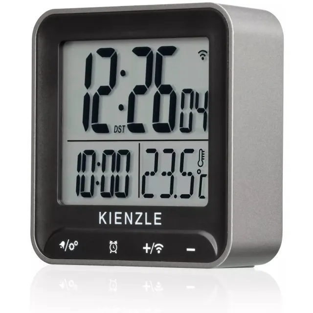 Bresser Kienzle Wekker - Vierkant - DCF Signaal - Zilver - Zwart