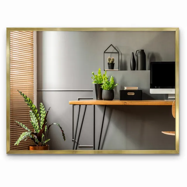 TULUP Toiletspiegel - Decoratieve Wandspiegel - Moderne Spiegel 70x50 cm Goud