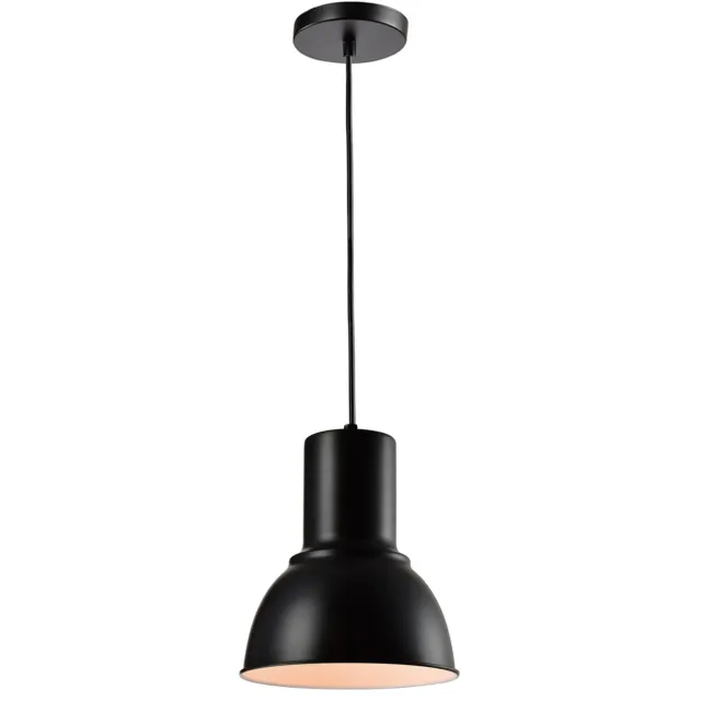 QUVIO Hanglamp retro - Rond design - Diameter 23 cm - Zwart