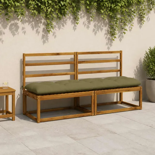 vidaXL Bankkussen VIANEN 100% Polyester Olijfgroen 190 x 50 x 12 cm