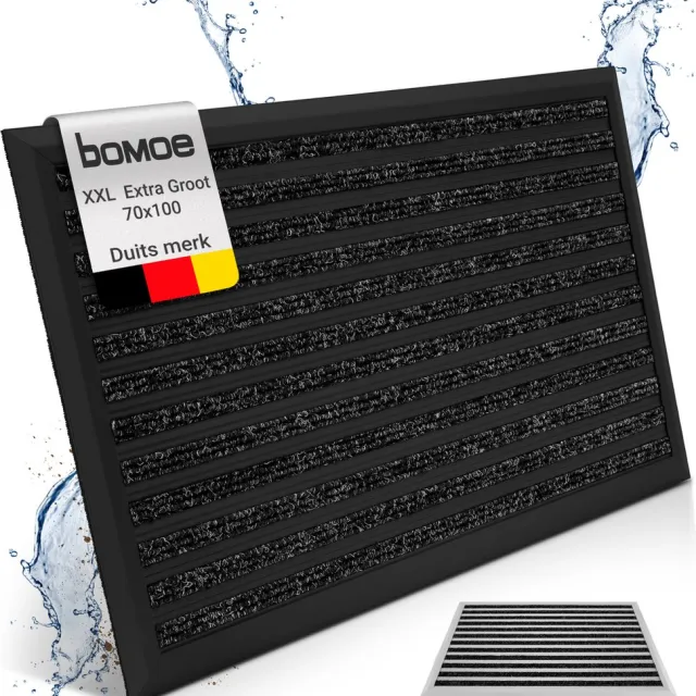 bomoe AluGant XXL Aluminium Deurmat 70x100 cm Antraciet Vloermat Antislip Buiten & Binnen Roestvrij Weerbestendig Anthraciet
