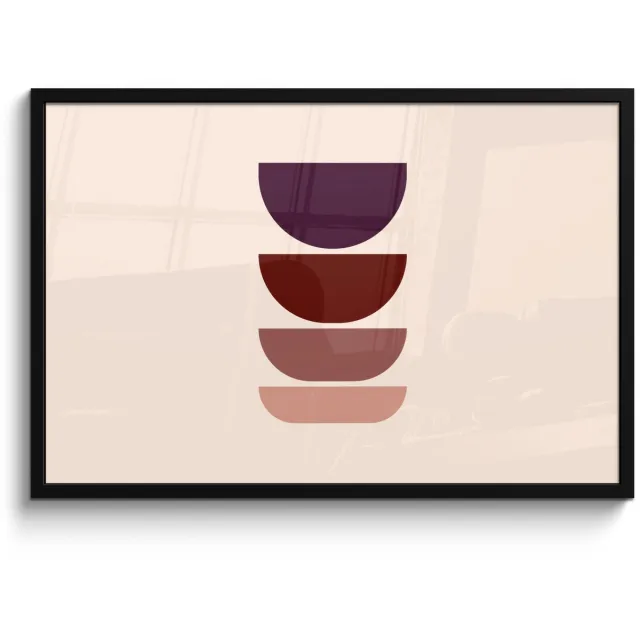 FrameYourWall Poster in lijst - Fotolijst 90x60 cm - Posters - Harmonieus - Symmetrisch - Rood - Posterlijst zwart - Decoratie - Wanddecoratie woonkamer - Muurdecoratie slaapkamer