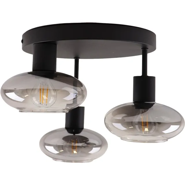 Olucia SKIP - Plafondlamp - Grijs / Zwart - Vorm: Rond