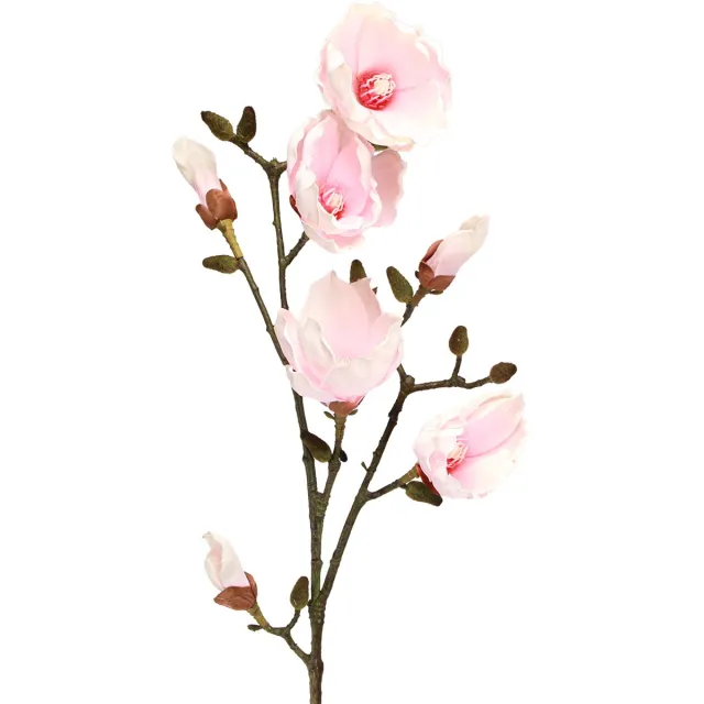 Viana Kunstmatige Magnolia Tak Roze Bloemen Ø8cm L100cm