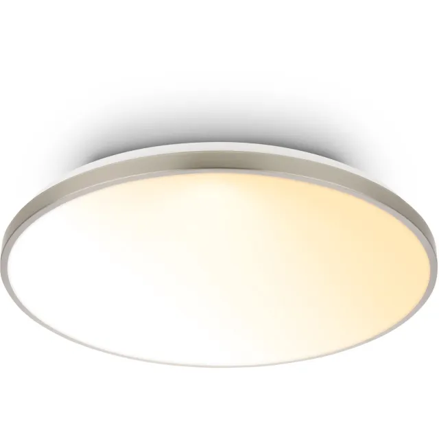 Briloner Competo - LED Plafondlamp - dimbaar - CCT - met afstandsbediening - melkachtig lichtvlak - Ø48cm - mat nikkel Grijs