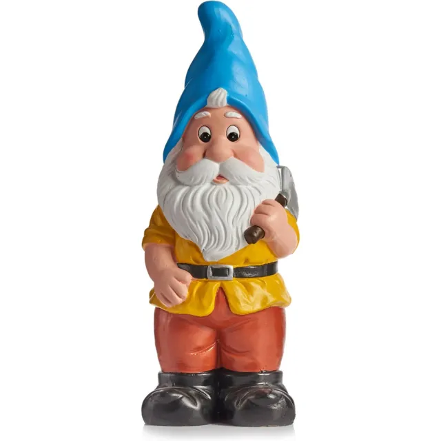 IBERGARDEN Tuinkabouter beeldje Dwerg met blauwe muts - Keramiek - 38 cm