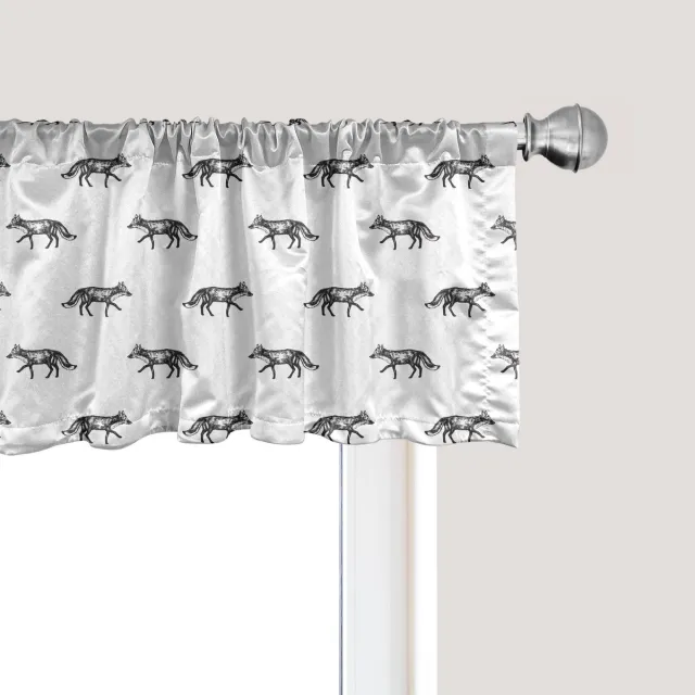 ABAKUHAUS Vos Raamvalletje, Gordijnvalletje voor Keuken en Slaapkamer met Tunnelzoom, 137 cm x 30 cm, Houtskoolgrijs Wit