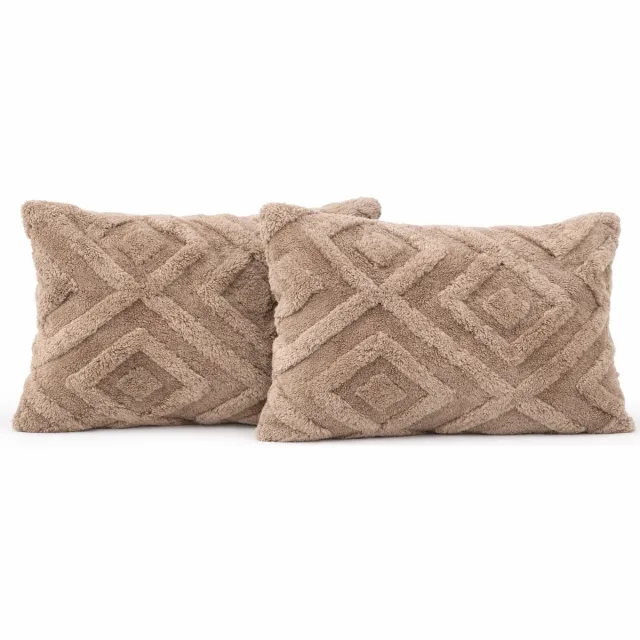 Trovano Sierkussens set van 2 30x50 cm Bruin | Inclusief binnenkussens | Langwerpige, Luxe & Zachte kussens voor Bank & Woonkamer