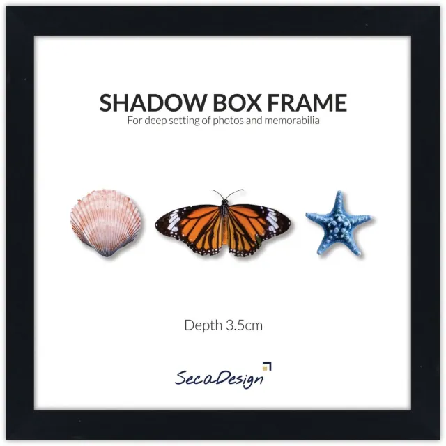 SecaDesign Fotolijst met diepte - 20x20 cm - Zwart - 3d lijst