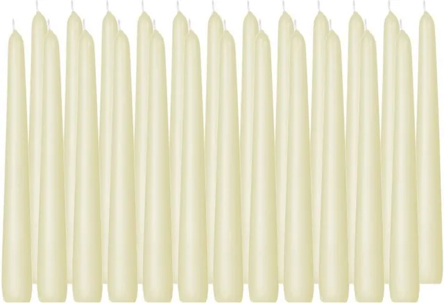Trend Candles Dinerkaarsen/kandelaarkaarsen Cello - 24x stuks - ivoorwit - 8 branduren - 25 cm