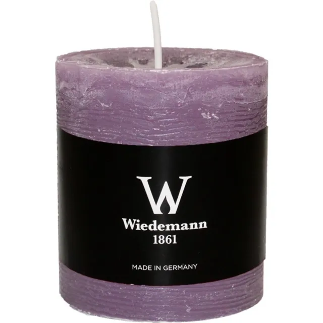 Wiedemann Marble Rustik stompkaars mauve, doorgekleurd, Ø 68 x 80 mm Paars