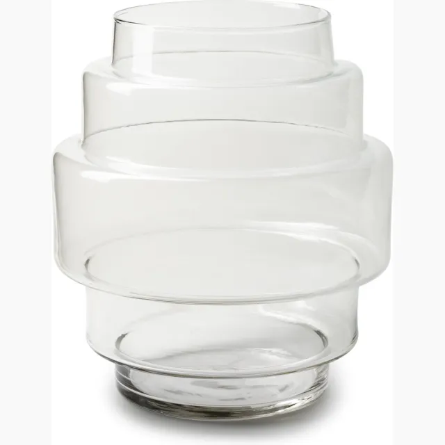 Jodeco Bloemenvaas Didi - helder transparant - glas - 22 x 25 cm - trap vorm vaas