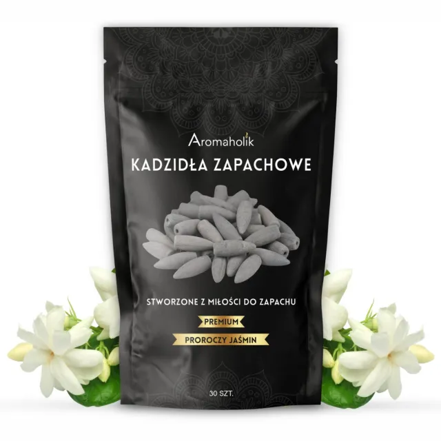 Aromaholik Wierookkegels Backflow - Profetische Jasmijn - 30 stuks - XL - Waterval Effect - Natuurlijk Zwart