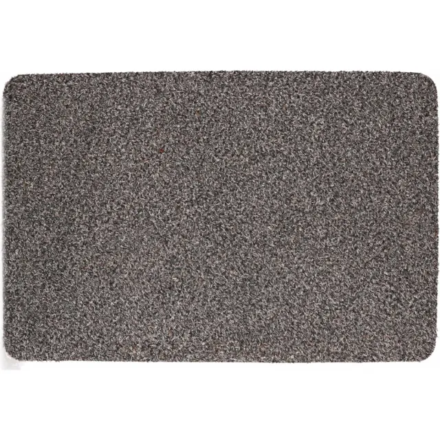 Buemag Anti slip deurmat/schoonloopmat pvc grijs 60 x 40 cm voor binnen - Droogloopmatten - Extra absorberend Betongrijs