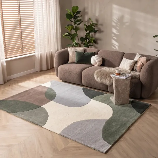 Art Weavers Wollen vloerkleed - Lunari Groen - Laagpolig Wol Tapijt