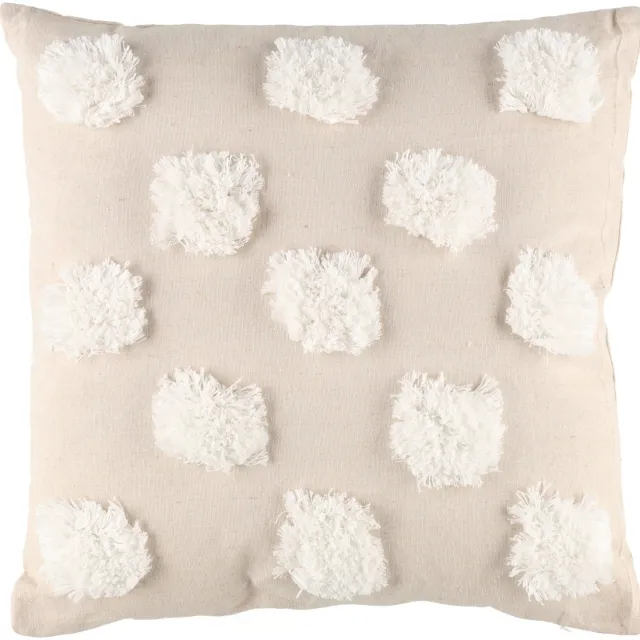4Living Decoratieve kussen met pompons, 45 x 45 cm Beige