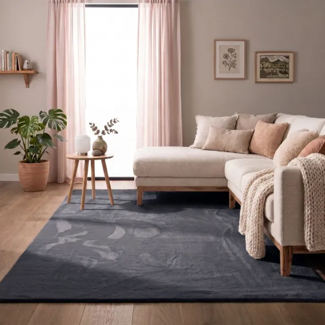 NATURL. Zacht laagpolig vloerkleed - Cozy Antraciet - 230x320cm