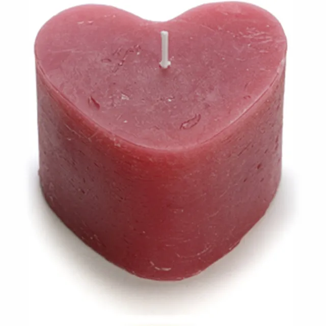 Rustik Lys Hart - Kaars - Framboos - Liefde - Valentijn Rood
