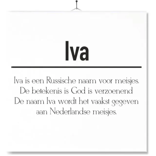 MC Living Tegel Met Opdruk | Betekenis | Kado | Cadeau | Met Naam - Iva Multi-Color