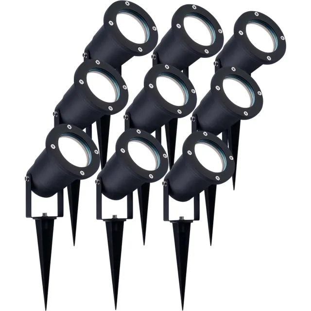 LEDVION 9X LED Prikspots - IP65 - 5W - 6500K - 1M Zwart